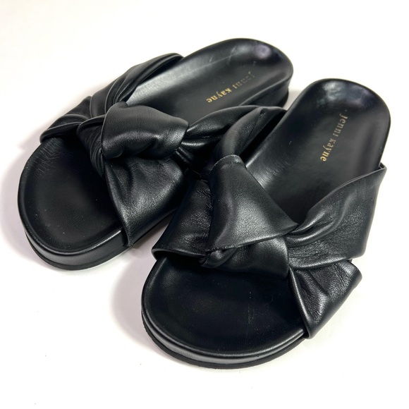 Jenni Kayne Leather Knot Sandals Black Size 38 - Picture 15 of 16